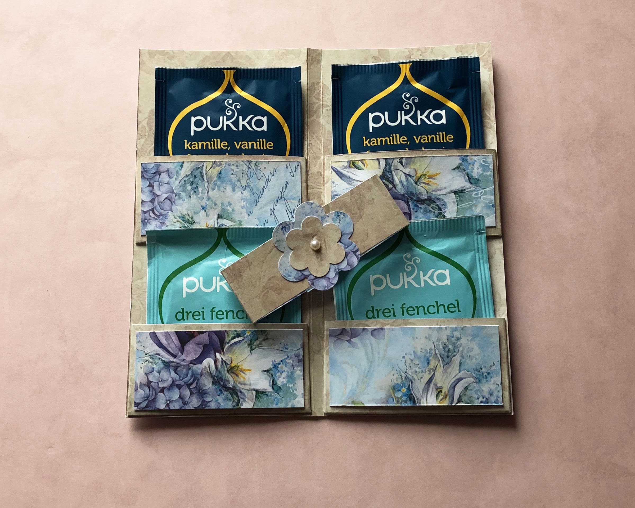 Tea bag holder wallet teabag favor holds four tea bags Etsy