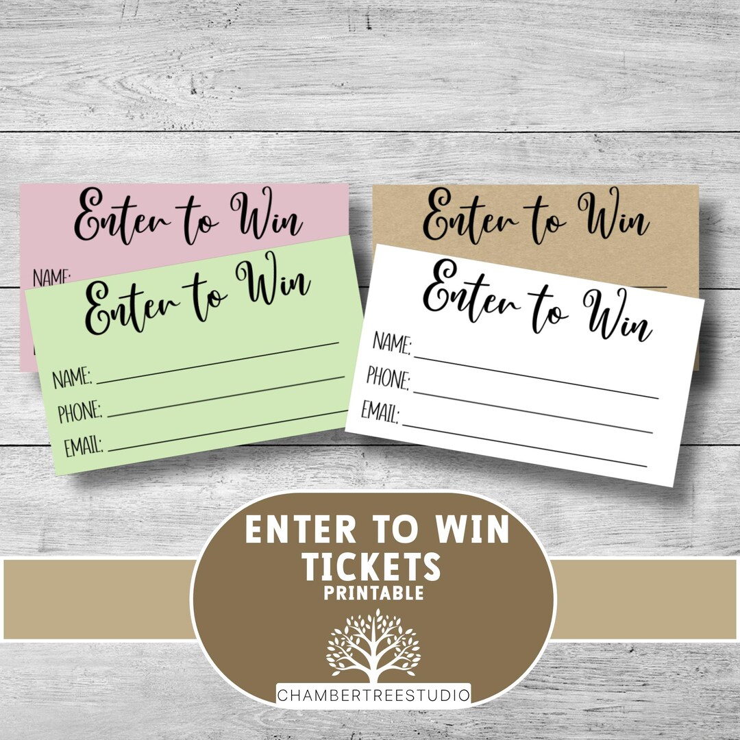 Enter to Win Raffle Tickets: 2x3.5
