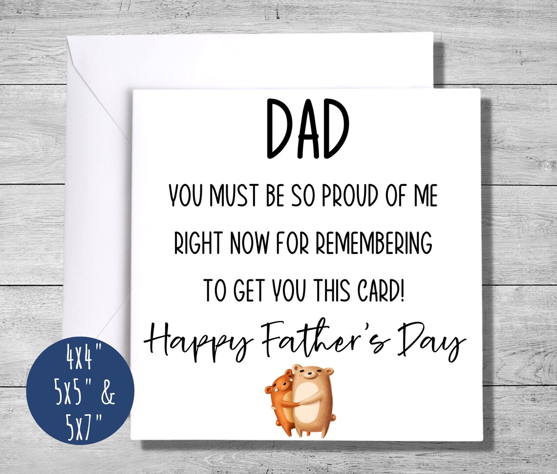 Funny Card for Dad for Father's Day Printable Card for - Etsy