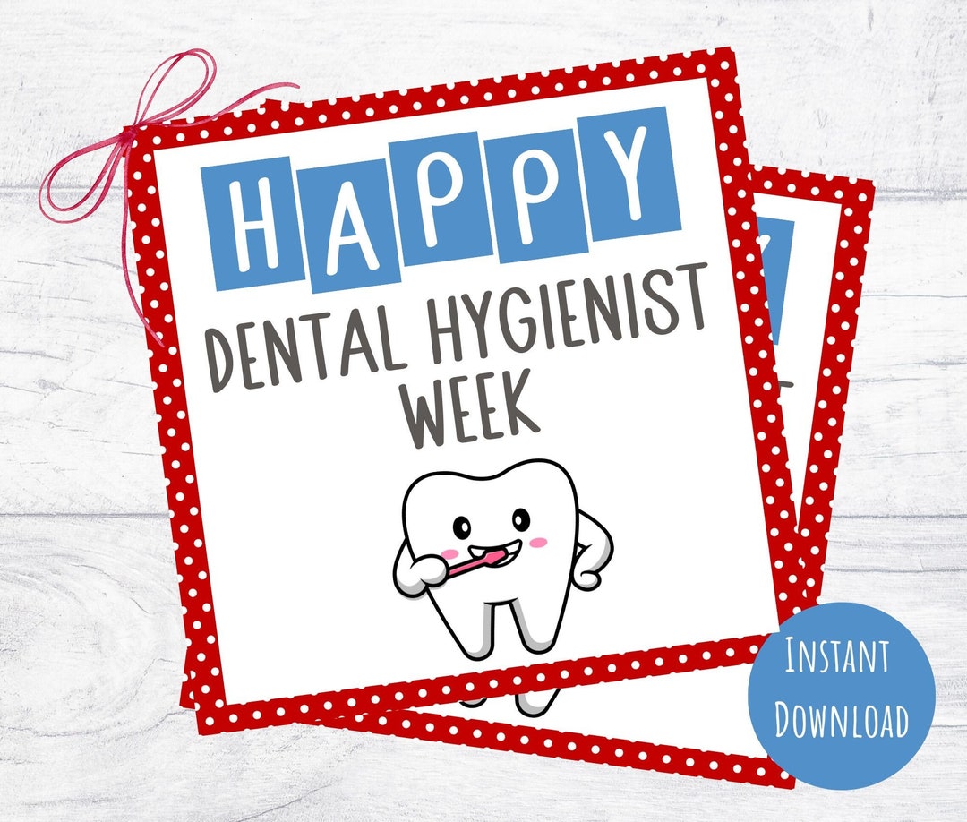 Dental Hygienist Week Gift Tag Printable Appreciation Tags Etsy UK