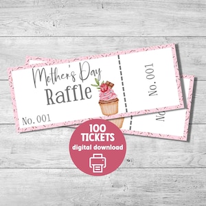 Muttertags-Tombola: 5,2 x 13,5 cm, Benefiz-Tippscheine, Benefizveranstaltung, Printable-Tombola, sofortiger Download