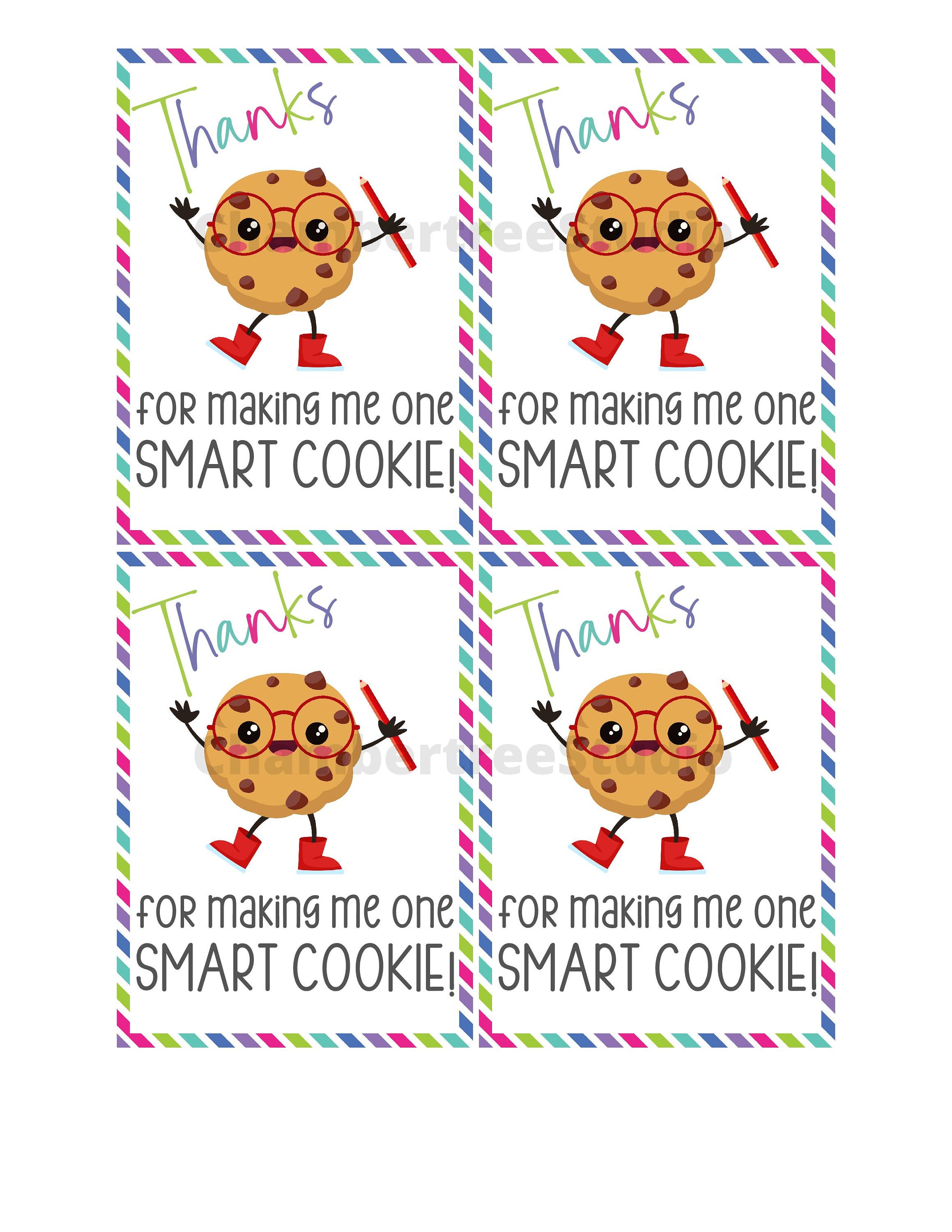 Teacher Appreciation Week Gift Tag Smart Cookie Tags - Etsy