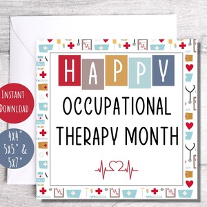 Ergotherapiemaandkaart, afdrukbaar bedankje voor ergotherapeuten, 3 maten, direct downloaden