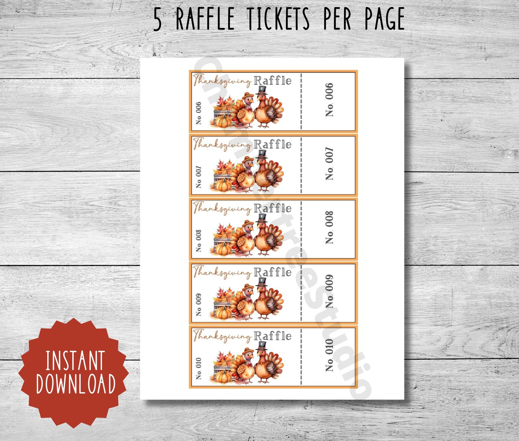 Fall Raffle Tickets Thanksgiving Raffle Tickets: Printable Fall Fundraiser (instant ...