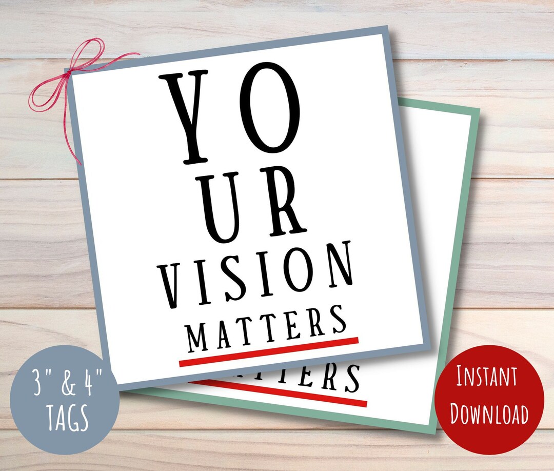 Eye Care Gift Tag Optometry Gift Tags 3 & 4 Size Etsy