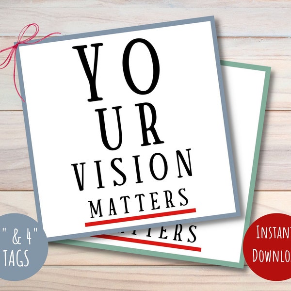 World Optometry Week gift tag, Eye care gift tag, 3" & 4" size cards, patient gift, optician tag, eye health week, healthy vision month