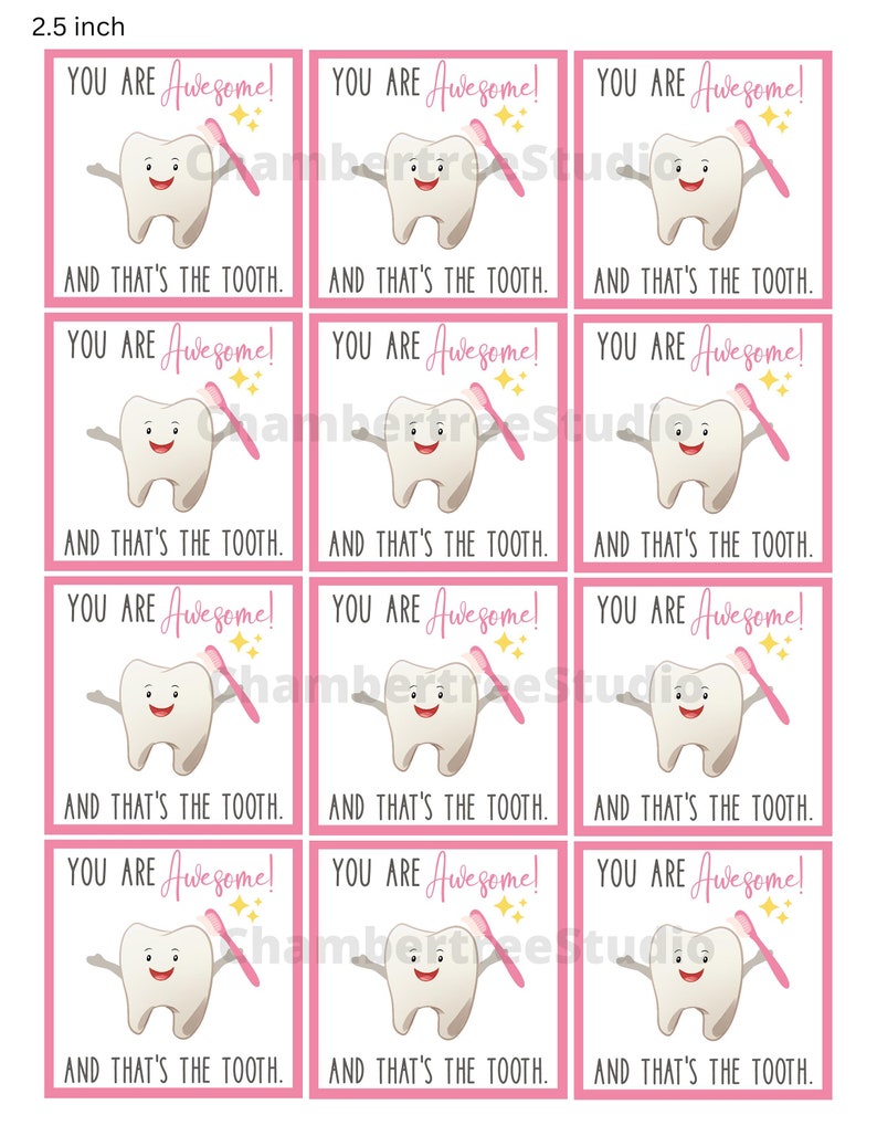 Dental Hygiene Appreciation Tags, 2.5, 3.5 & 4 Tags, Dental Hygienists