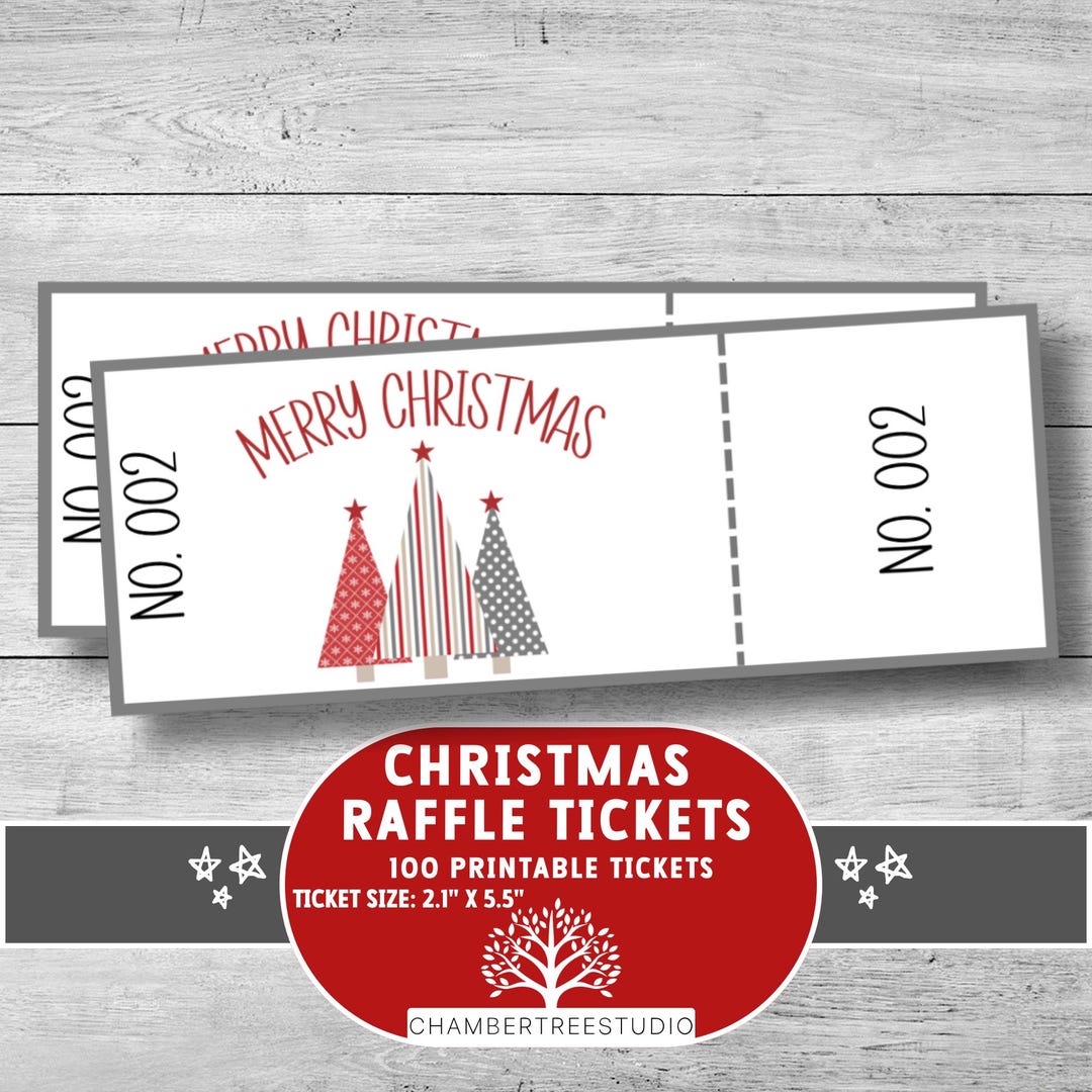 Christmas Raffle Tickets, School Fundraiser, Charity Event, Christmas ...