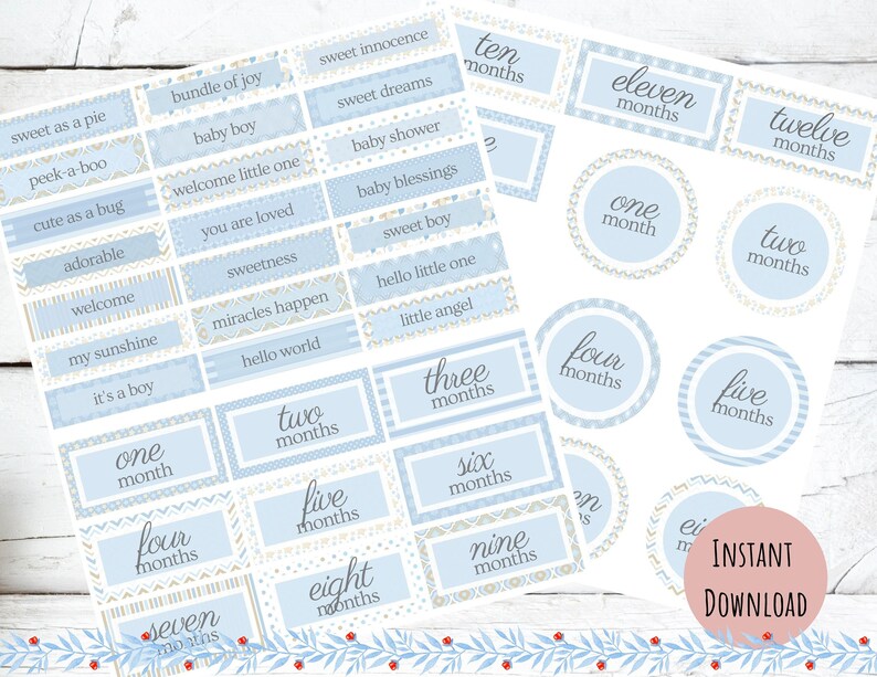 Baby Boy Words, Printable Word Sentiments, Baby Junk Journal, Baby ...