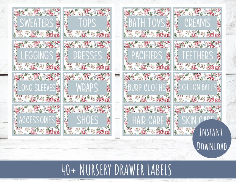 Printable Baby Nursery Drawer Labels Nursery Organization Etsy