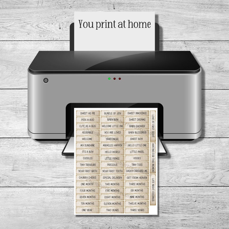 Baby Boy Words, Printable Word Sentiments, Vintage Baby Junk Journal ...