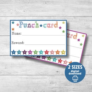 Lochkarte für Kinder, Gutschein zum Ausdrucken, Gutschein in Regenbogenfarben, Coupon Card Vorlage, Sofort-Download