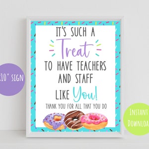 Teacher Appreciation Week Sign, Sweet Treat Sign for Teachers, Thank ...