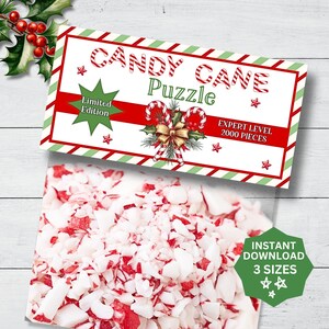 Quebra-cabeça de bengala de doces de Natal, presente divertido de Natal do elefante branco, presente de Natal, presente de amigo secreto, presente de Natal de última hora
