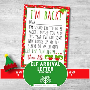 Lettera di arrivo dell'elfo, divertimento con gli elfi di Natale, sono tornato, benvenuto elfo, download immediato