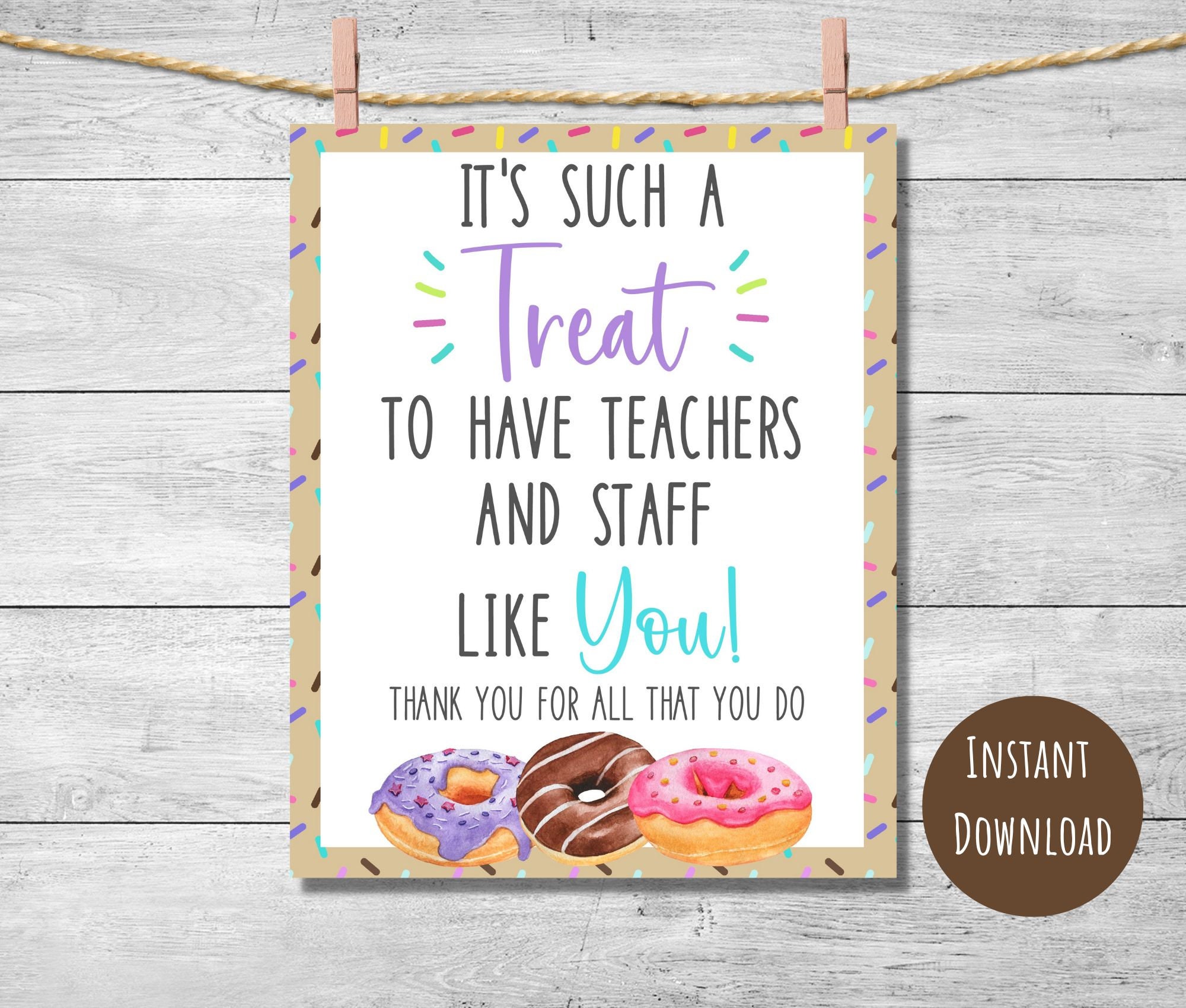 Teacher Appreciation Week Sign, Sweet Treat Sign for Teachers, Thank