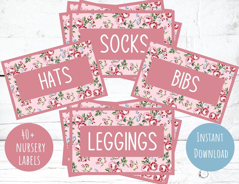 Printable Baby Nursery Drawer Labels Nursery Organization Etsy