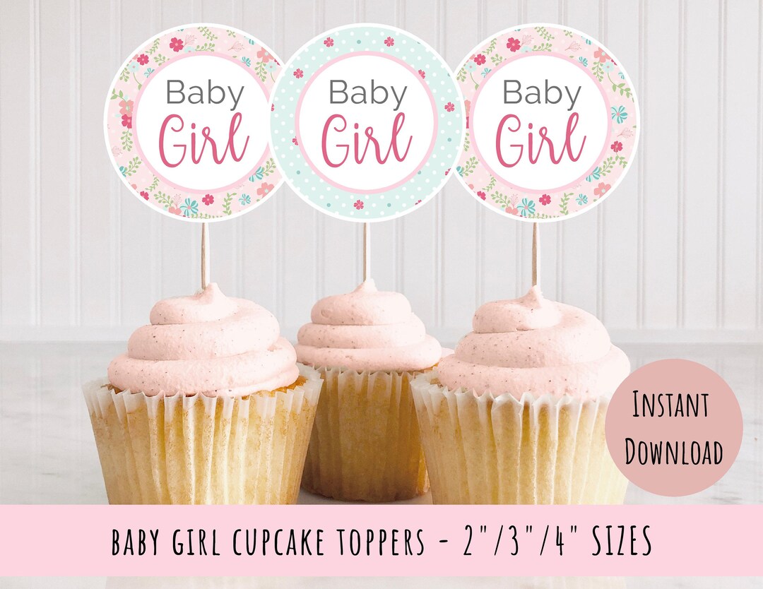 Baby Girl Cupcake Toppers 2 3 & 4 Baby Etsy