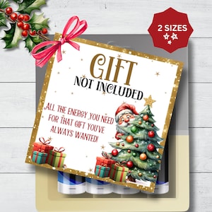 Étiquette-cadeau non incluse, étiquette cadeau éléphant blanc, cadeau gag de Noël amusant, cadeau secret père Noël, cadeau de fête des fêtes, téléchargement numérique