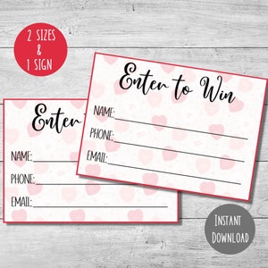 Valentinstag geben, um Tickets zu gewinnen, Schulspendenaktion, Valentinstags-Verlosung, 2 Größen plus 1 Schild, sofortiger Download