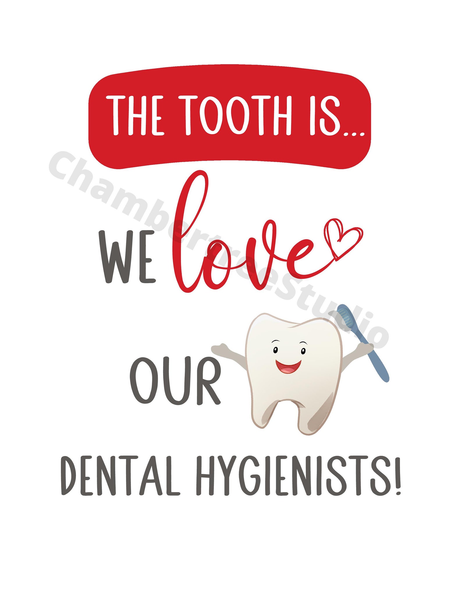 Dental Hygienist Week Sign, Printable Dental Appreciation Sign, 8x10