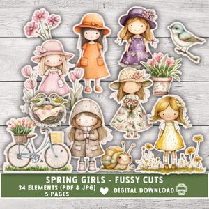 Tagli elaborati per ragazze primaverili, diari di primavera, scrapbooking, progetti primaverili