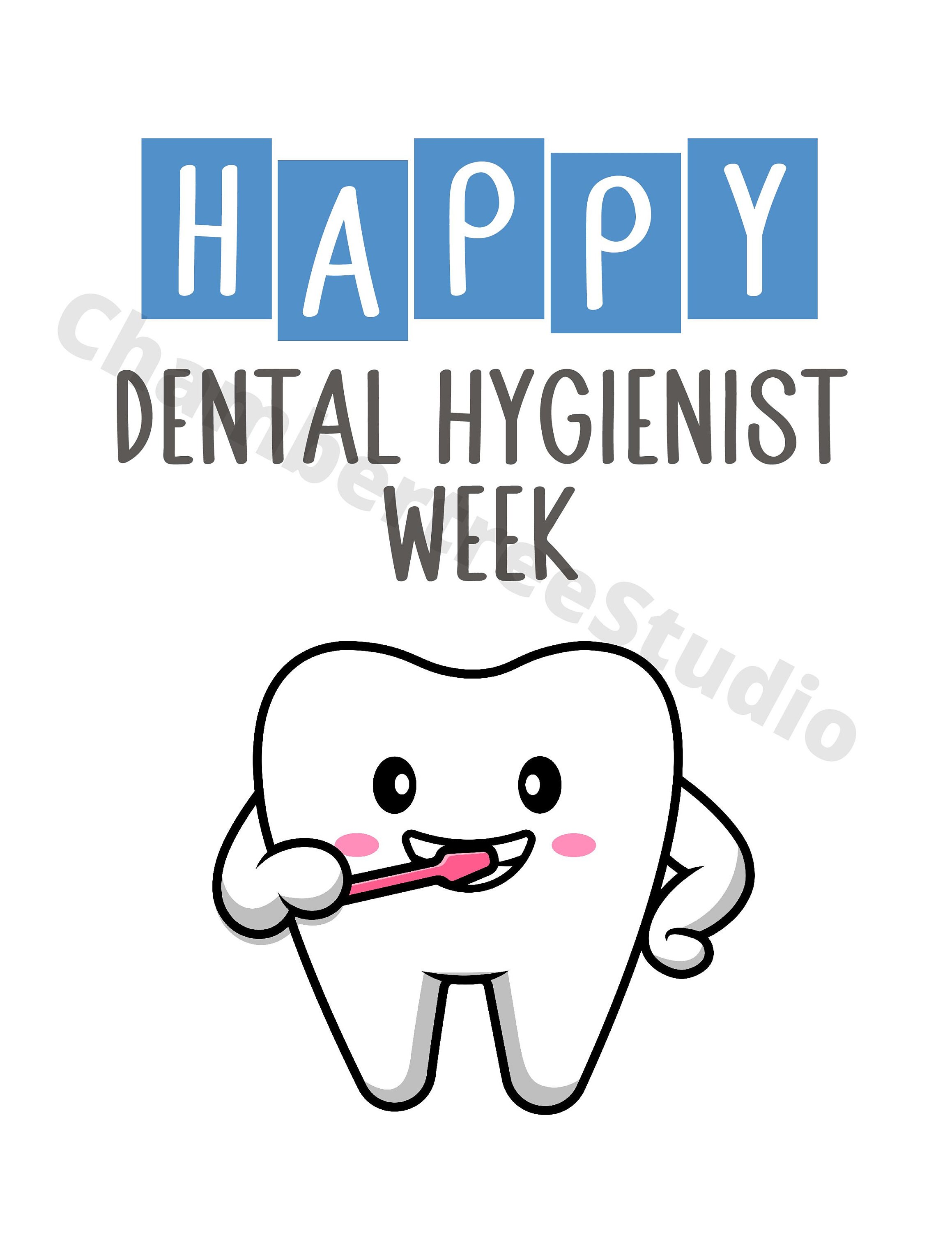 Dental Hygienist Week Sign, Printable Dental Appreciation Sign, 8x10, Dental Office Hygienists