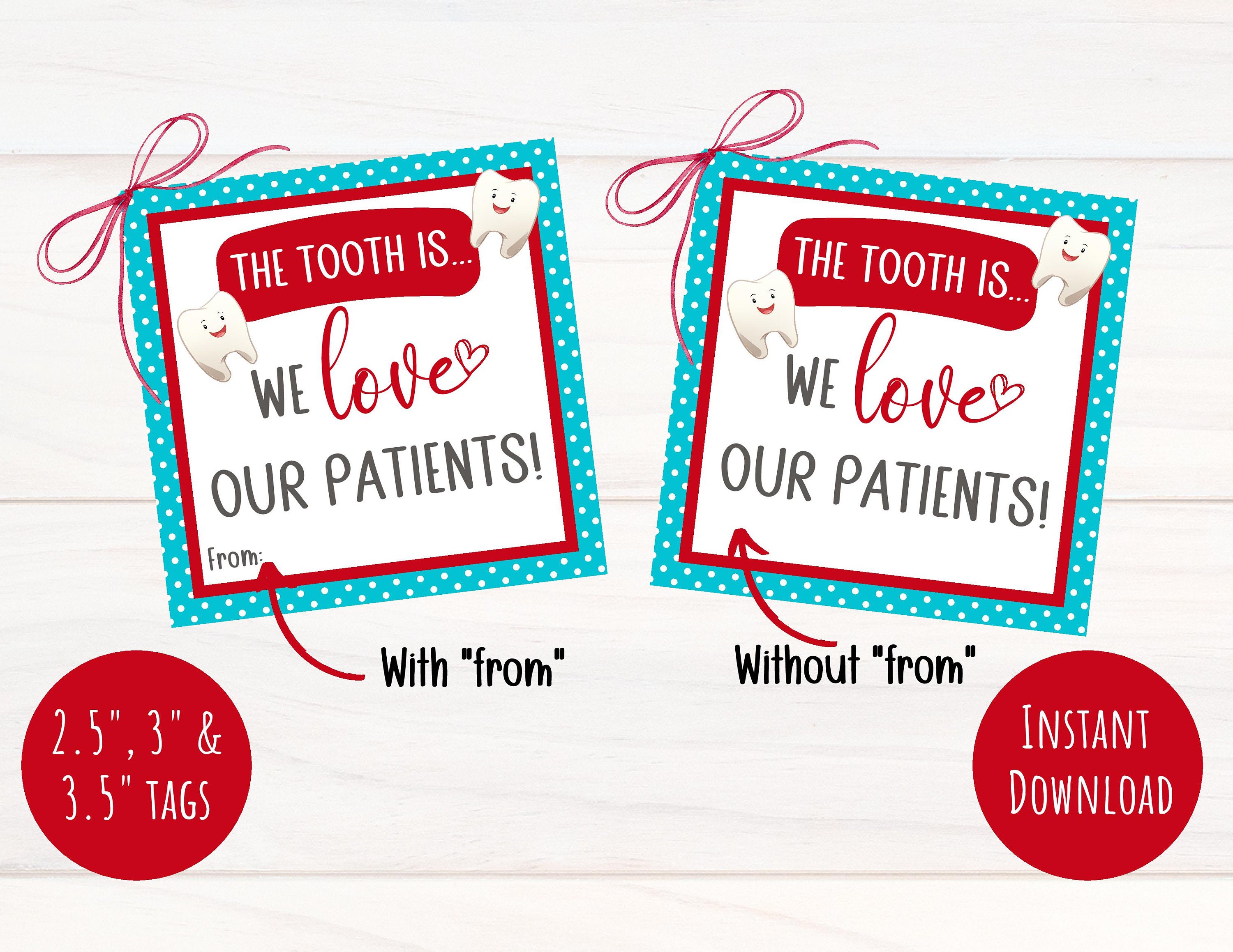 Dental Patient Appreciation Printable Dentist Valentine's Etsy