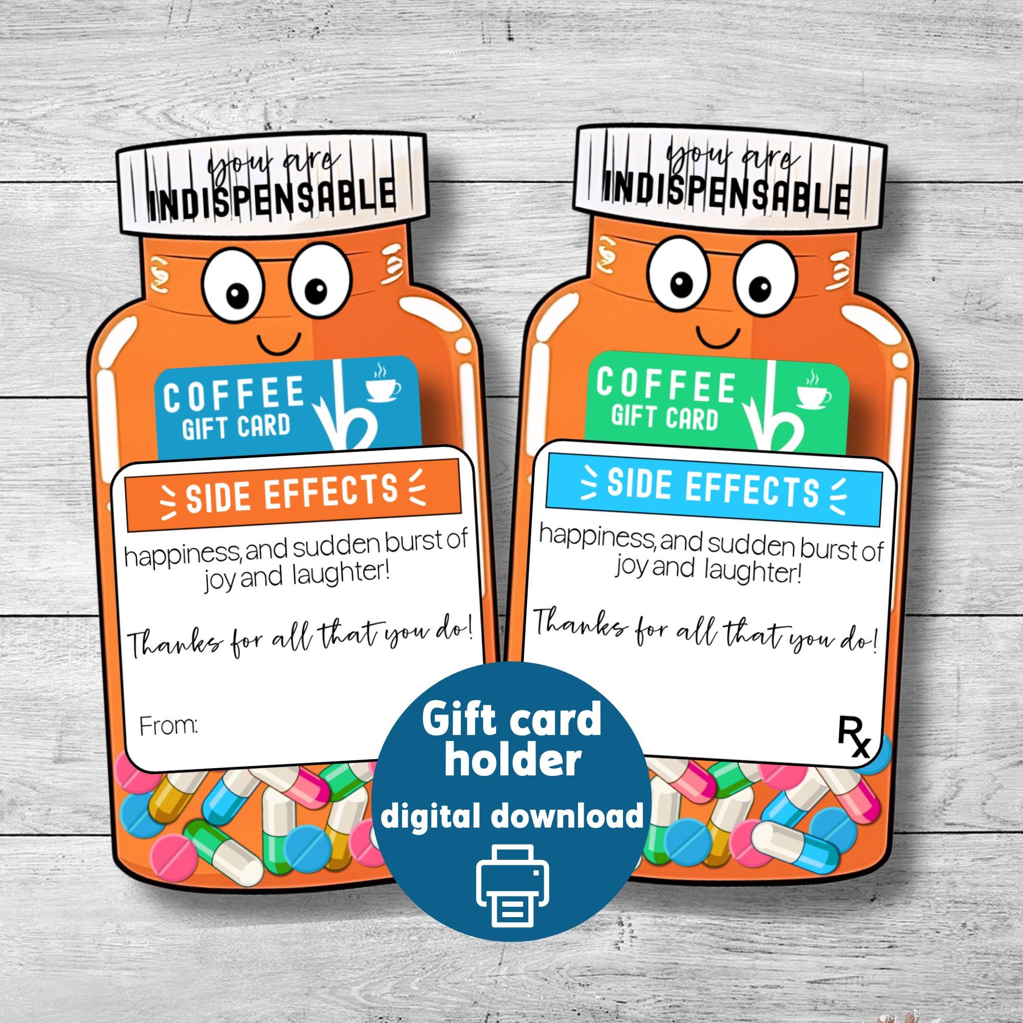 Pill Bottle Gift Card Holder, Nurse Week Appreciation, Pharmacy Week ...