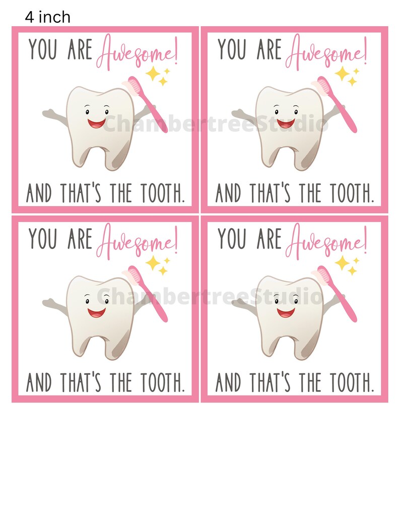 Dental Hygiene Appreciation Tags, 2.5, 3.5 & 4 Tags, Dental Hygienists