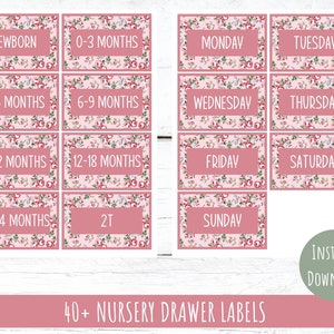 Printable Baby Nursery Drawer Labels Nursery Organization - Etsy