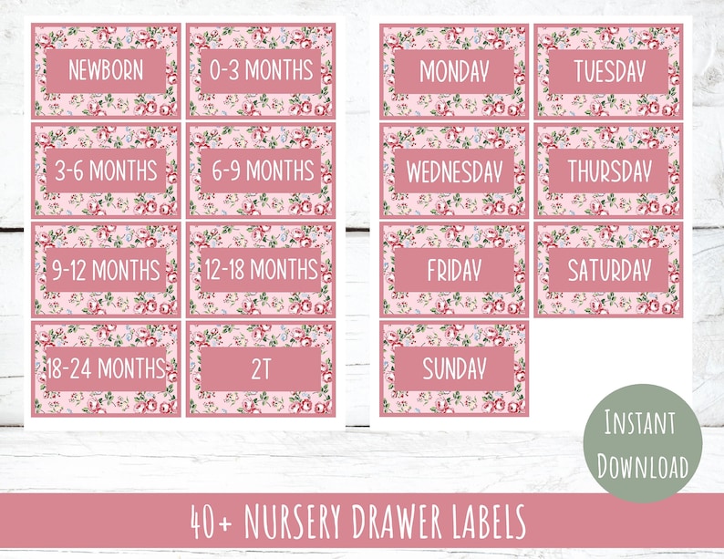 Printable Baby Nursery Drawer Labels Nursery Organization Etsy