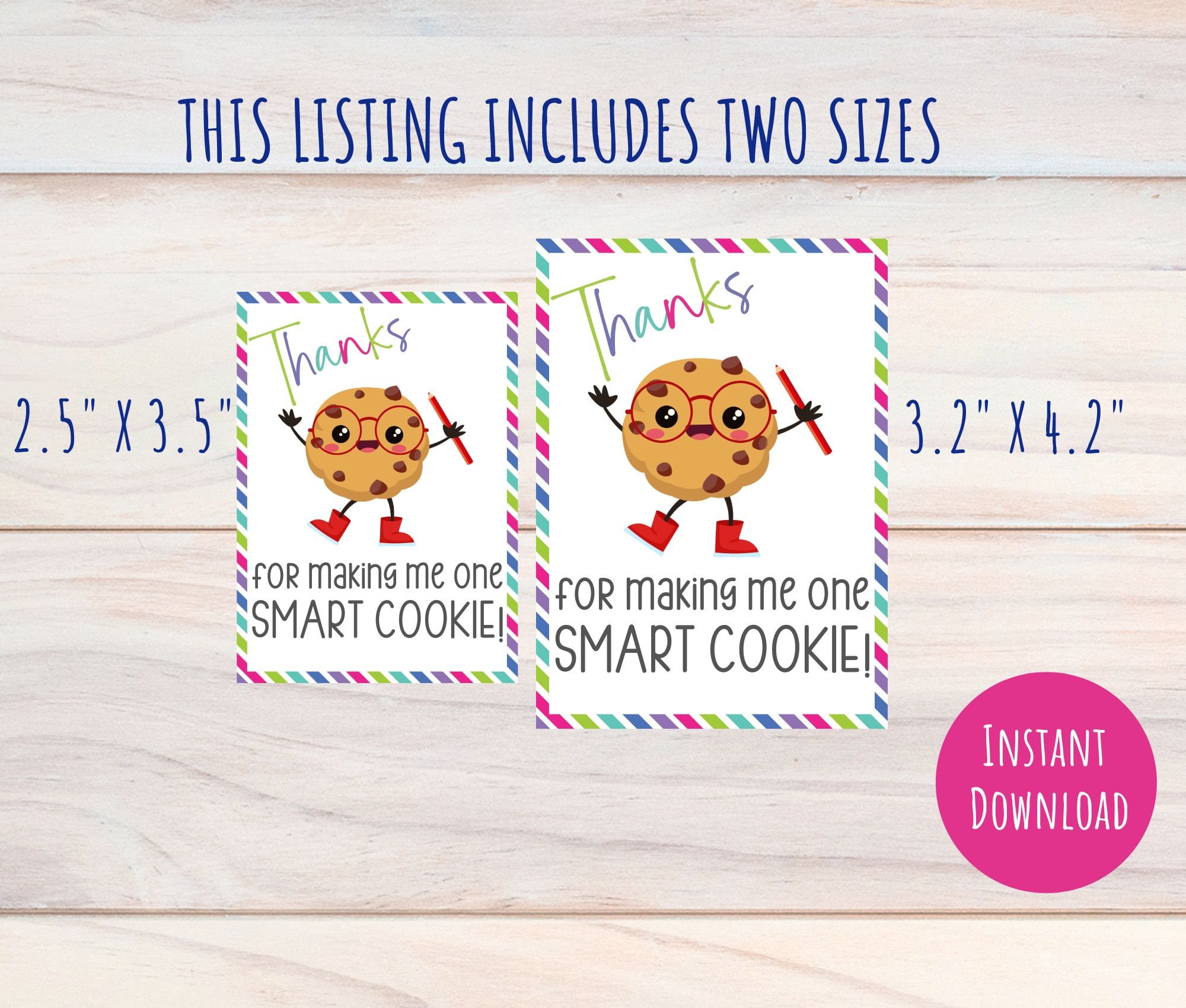 Teacher Appreciation Week Gift Tag, Smart Cookie Tags, Printable School ...