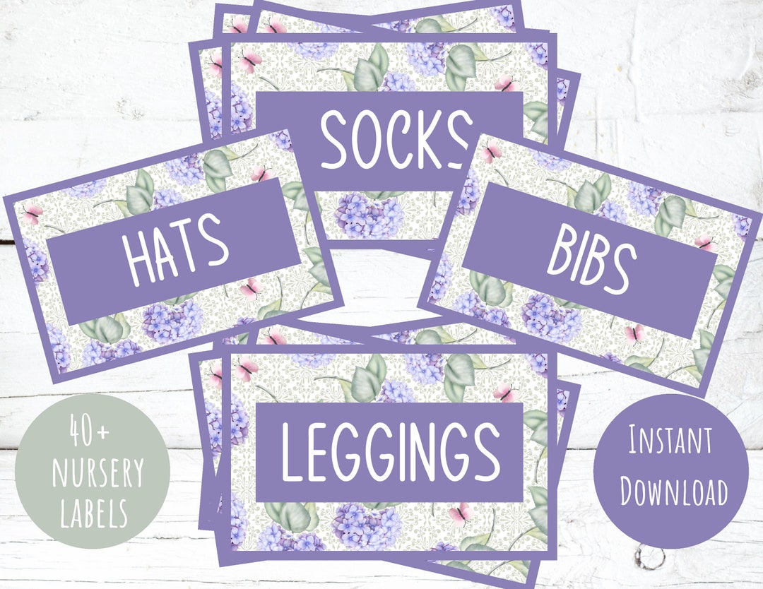 Printable Baby Nursery Drawer Labels, Nursery Organization, Digital