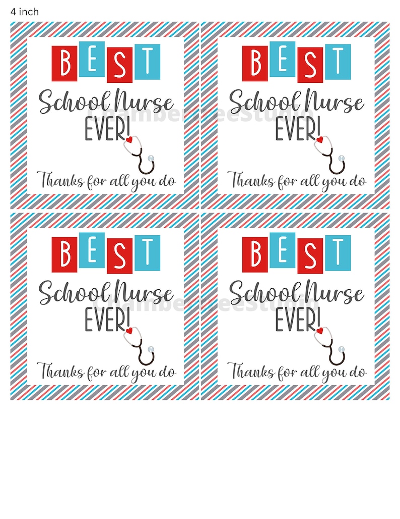 School Nurse Appreciation Day Gift Tag 3 3.5 and Etsy