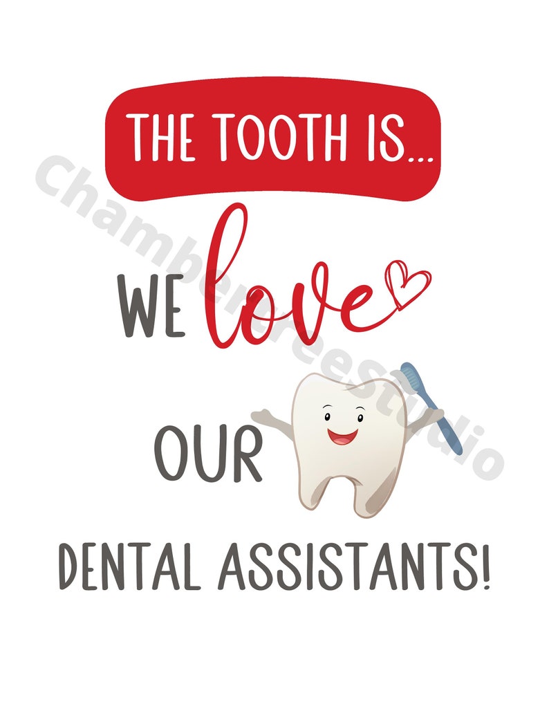 Dental Assistant Week sign, printable dental appreciation sign, 8x10, dental office staff gift image 5