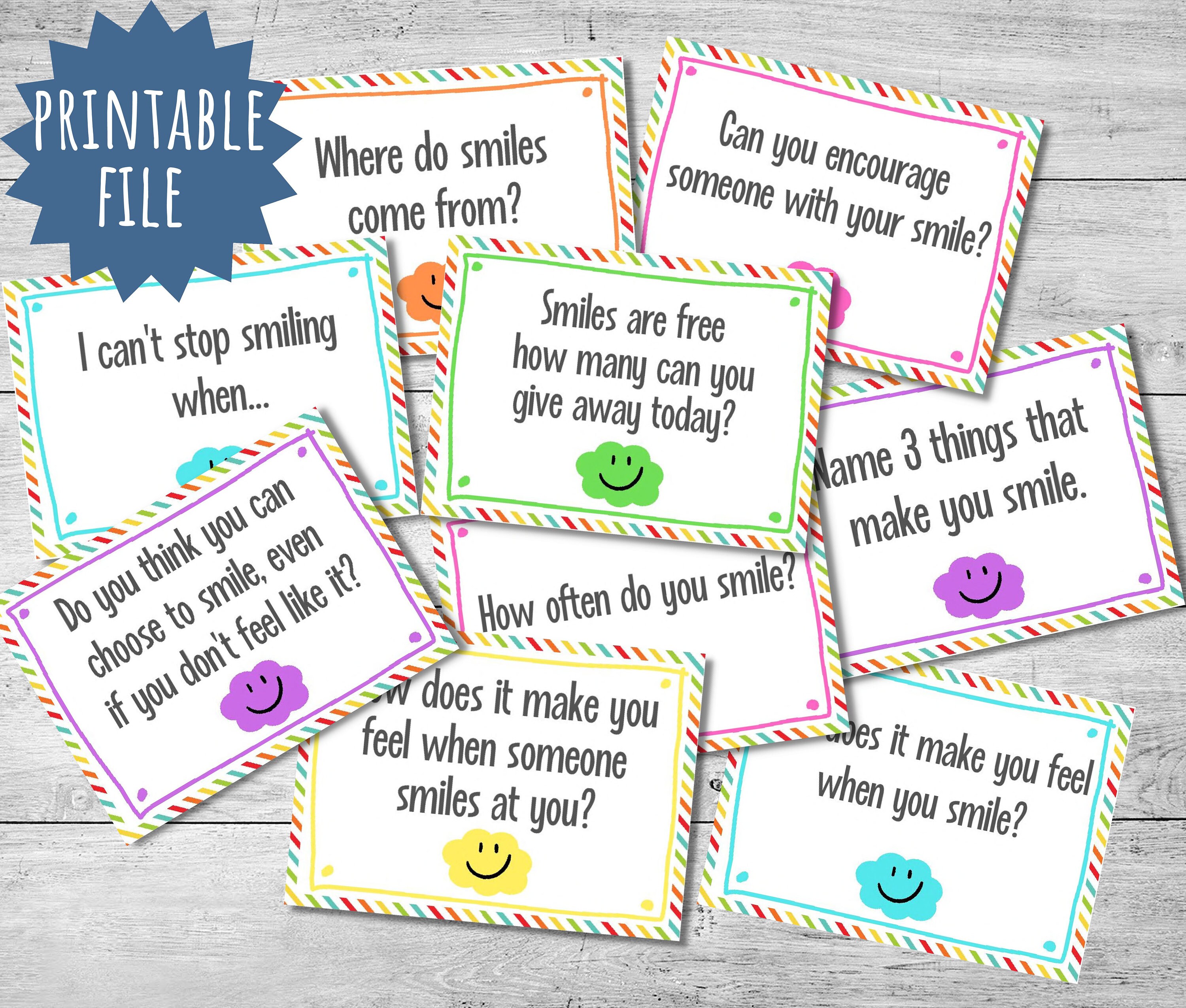 The Power of a Smile Kids Activity, Printable Classroom Game, 30 Fun ...