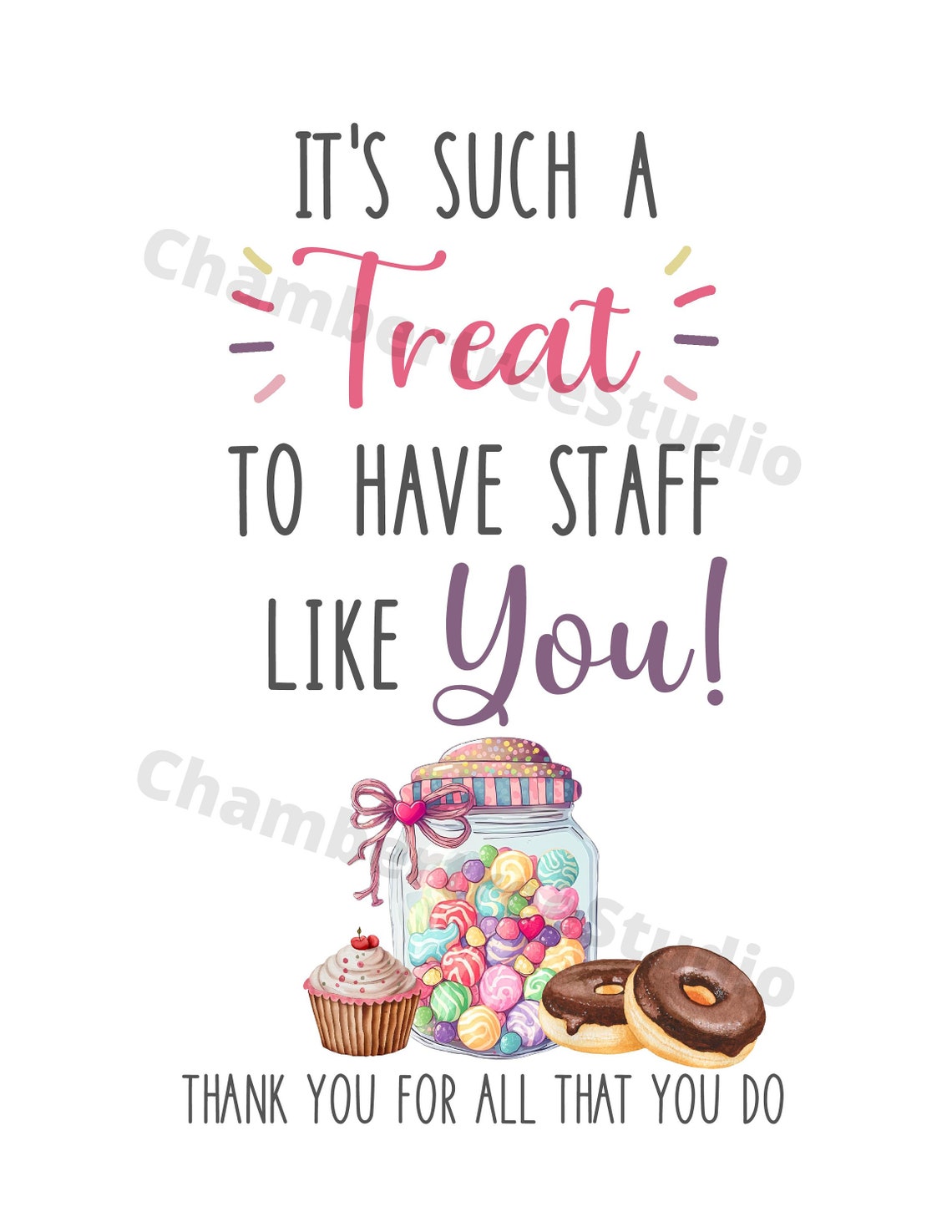 Staff Appreciation Sign, Sweet Treat Sign for Teachers, Thank You ...