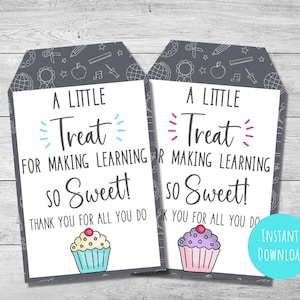 Etiqueta de presente da semana de agradecimento do professor, doce agradecimento para professores, presente escolar do aluno, download instantâneo