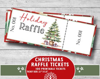 Christmas holiday raffle tickets, school fundraiser, charity event, Christmas party, printable Christmas coupons, holiday raffle