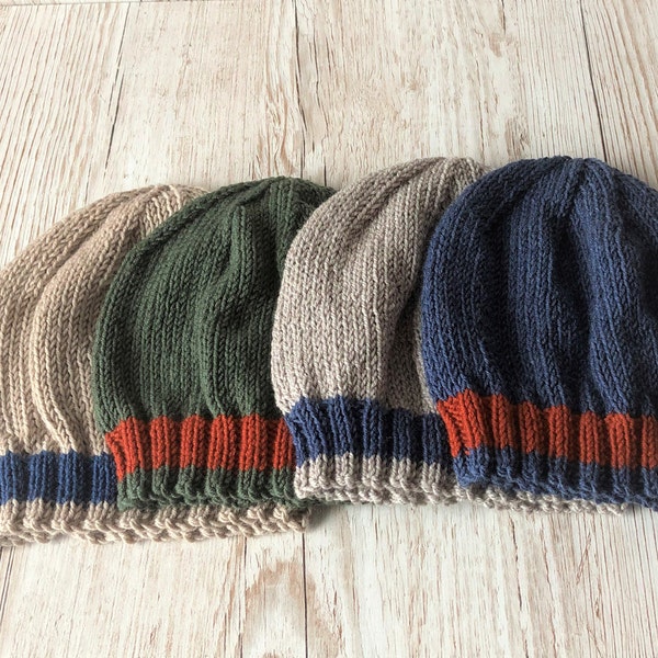 knitted hat, hand knit boys hat, boys beanie, birthday gift