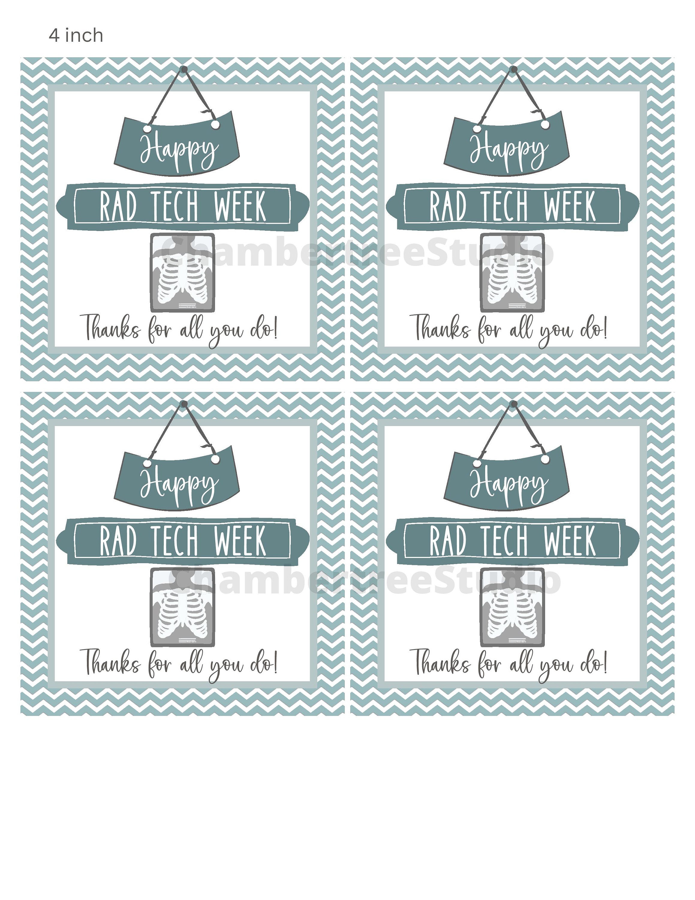 Rad Tech Week Gift Tag Radiology Technician Appreciation Etsy