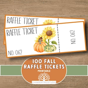 Herbst-Herbst-Tombola, 2,1 "x 5,5", druckbare Gutscheine für Fundraising-Eintrittskarten, Charity-Veranstaltung, Thanksgiving, sofortiger Download