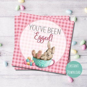 Étiquette You've been Egged, jeu d'oeufs de Pâques, jeu de voisin, collègue à qui j'ai été confronté, jeu de Pâques à imprimer, Pâques en classe, téléchargement immédiat