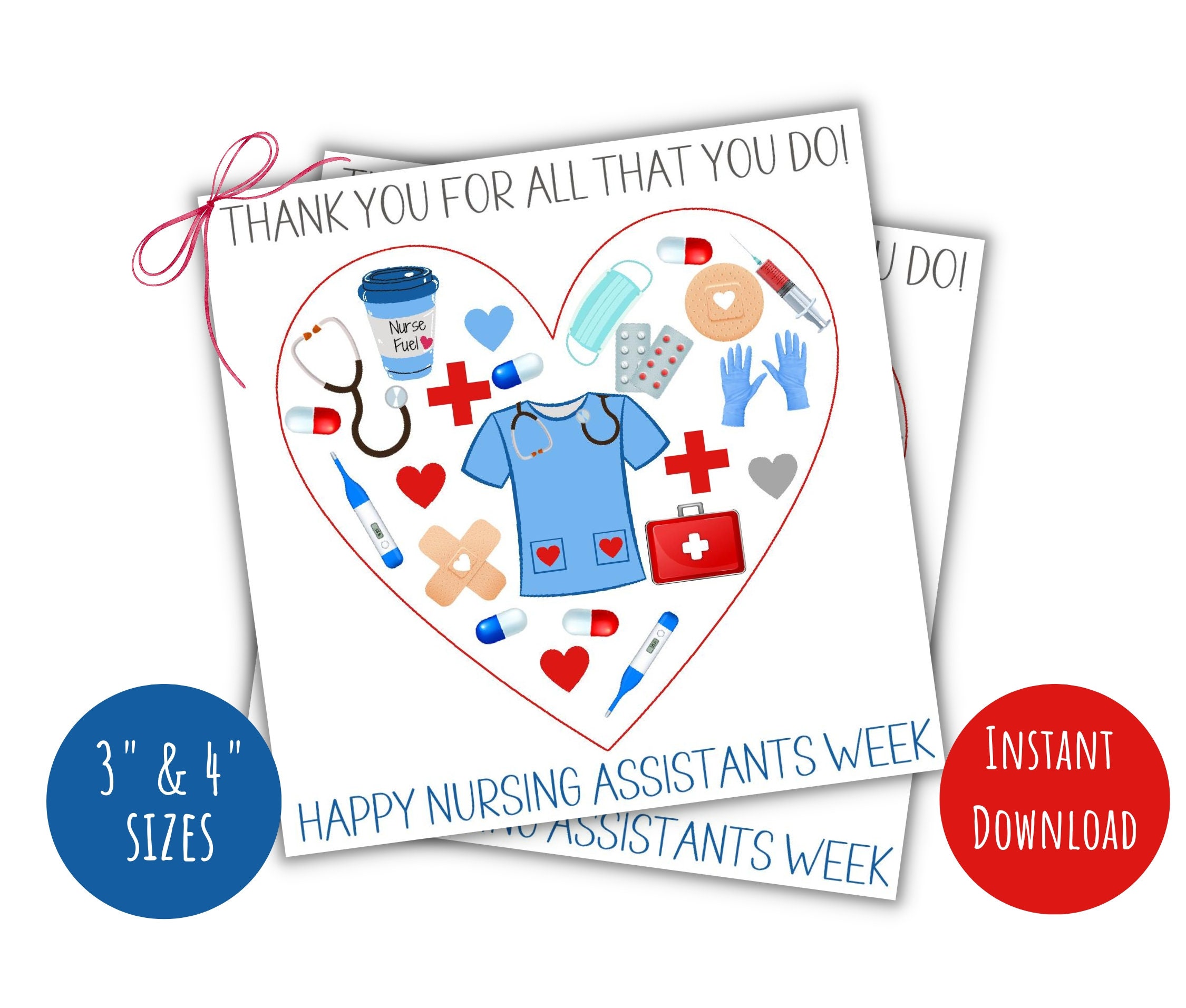 CNA Week Appreciation Gift Tag 3 and 4 Tags Etsy