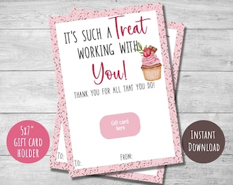 Co-Worker Thank You Gift Card Holder | Employee Appreciation Gift | Office Staff & Medical Staff Thank You | Admin Assistant Gift