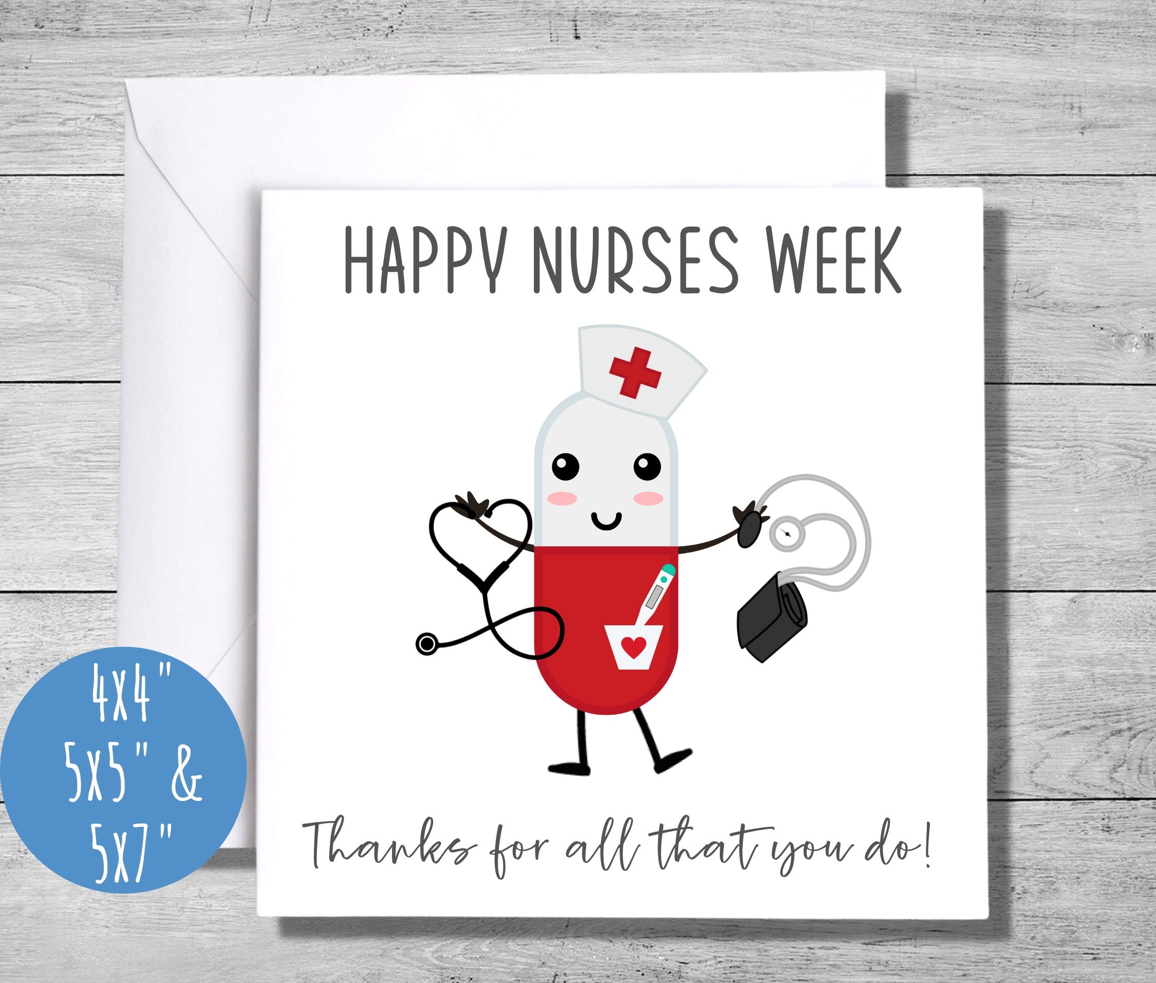 Funny Nurse Week Appreciation Card, 3 Sizes, Happy Nurses Week
