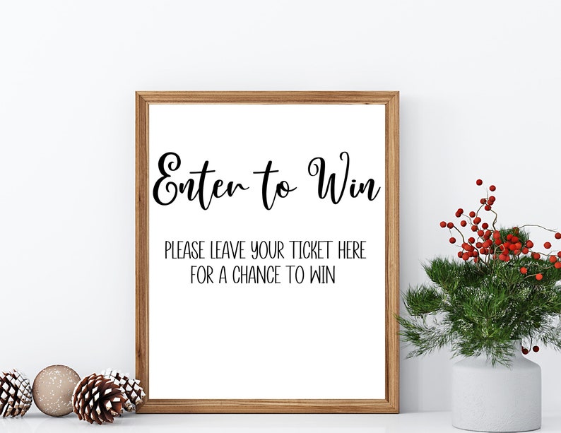 Christmas Enter to Win Tickets, 3x3.5 Size Cards, School Fundraiser, Door Prize Entry Tickets