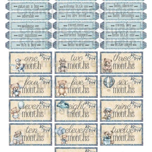 Baby Boy Words, Printable Word Sentiments, Vintage Baby Junk Journal ...