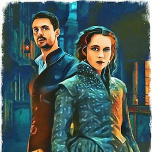 A Discovery of Witches - Diana Bishop & Matthew Clairmont Watercolor painting Art Print, poster, watercolor print, wall art